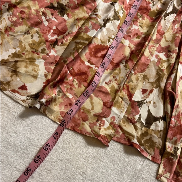 Nwt Womens Satin Feminine Floral Midi Dress L Fairycore Wedding Coquette Spring - Picture 8 of 10